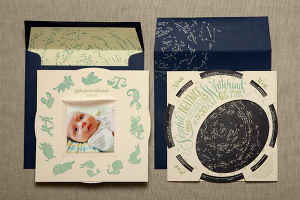 Star Chart Planisphere Birth Announcement