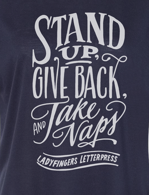 Stand Up, Give Back, Take Naps Ladyfingers Tank