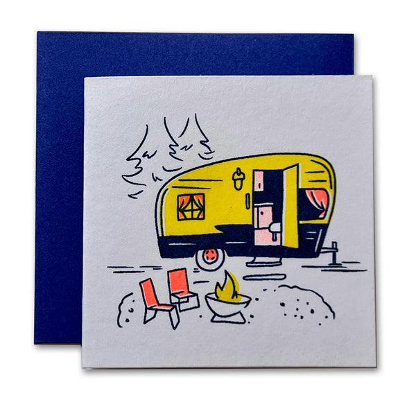 Vintage Camper Risograph Tiny Card