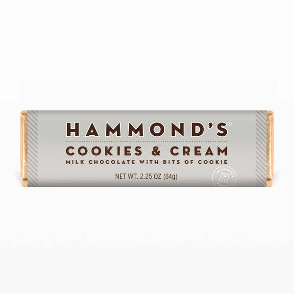 Cookies and Creme Milk Chocolate Bar 2.25oz by Hammond's Candies