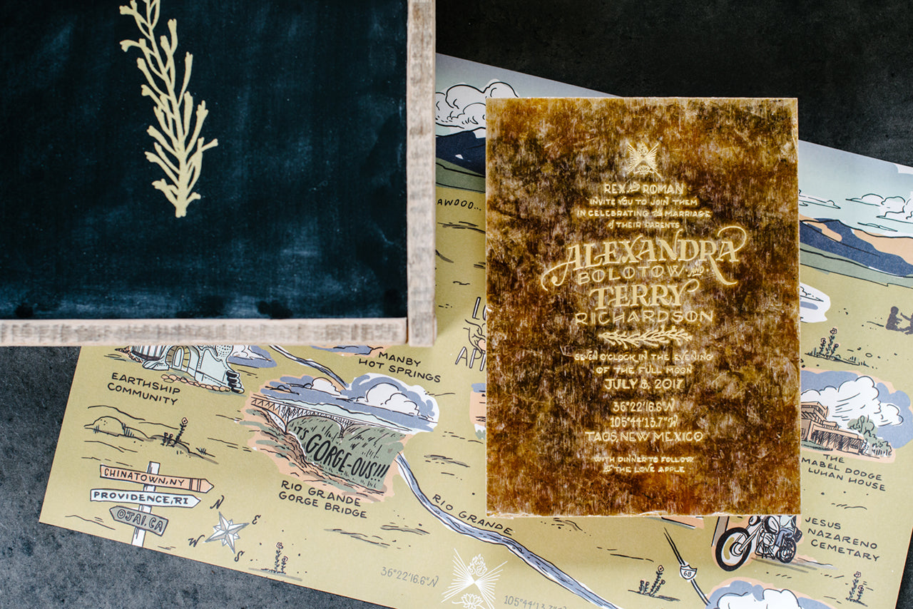 Alex Bolotow and Terry Richardson's Wedding Invitation by Ladyfingers Letterpress