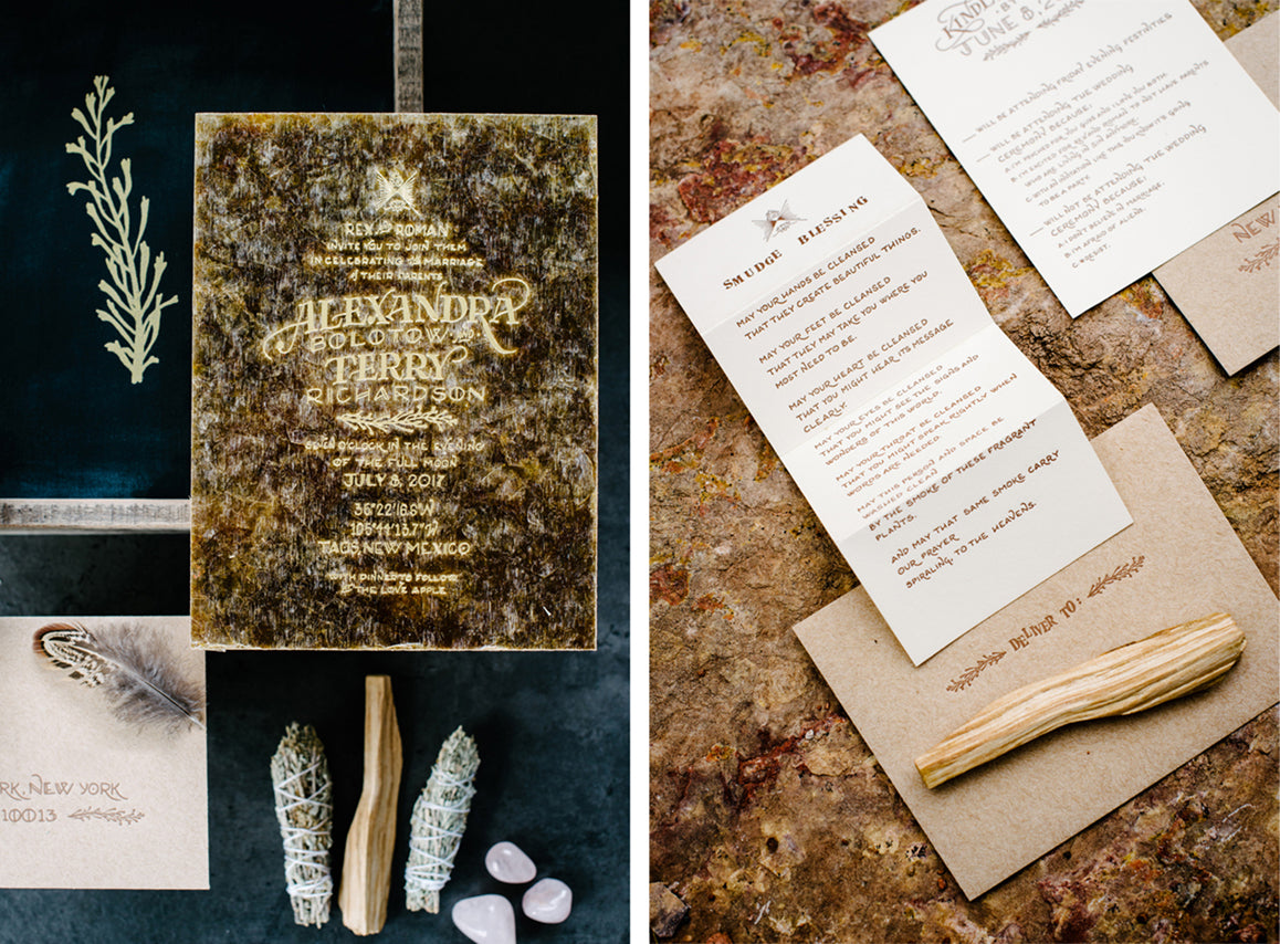 Alex Bolotow and Terry Richardson's Wedding Invitation by Ladyfingers Letterpress