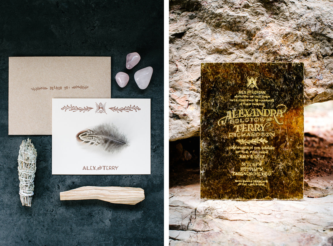 Alex Bolotow and Terry Richardson's Wedding Invitation by Ladyfingers Letterpress
