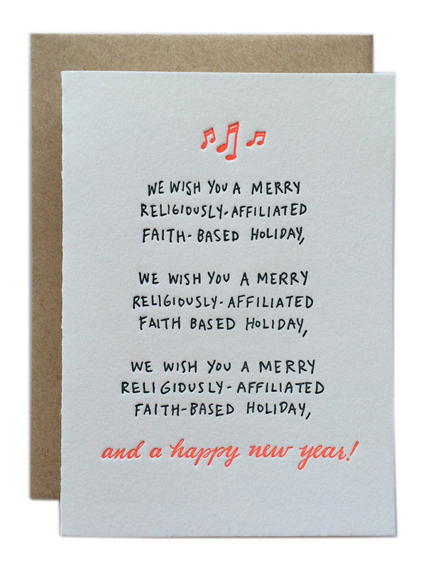 We Wish You A Merry Religiously-Affiliated Faith-Based Holiday...