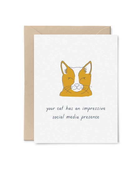 Your Cat's Social Media Presence Card by Little Goat Paper