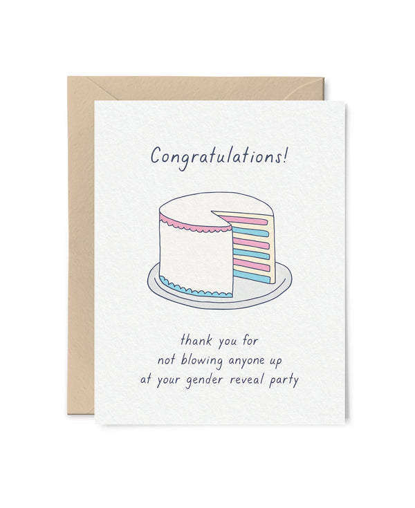 Gender Reveal Cake Baby Congrats Card by Tiny Hooray