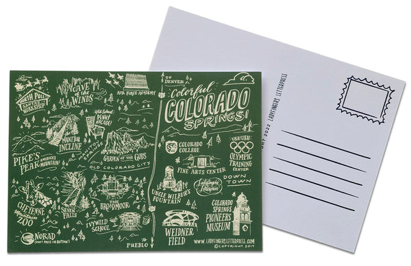 Colorful Colorado Springs Postcard