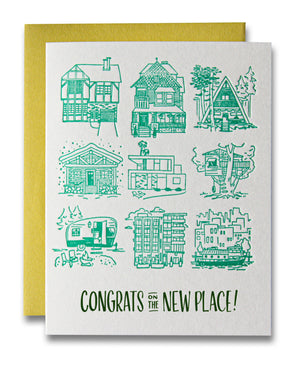 Congrats on the New Place / New Home + Moving Letterpress Greeting Card