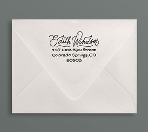 Dash Return Address Rubber Stamp