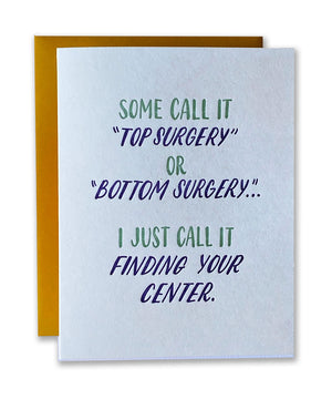 Finding Your Center, Gender Affirming Surgery Letterpress Card