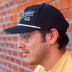 Ladyfingers Letterpress "Where the only thing straight is the paper" Golf Rope Cap