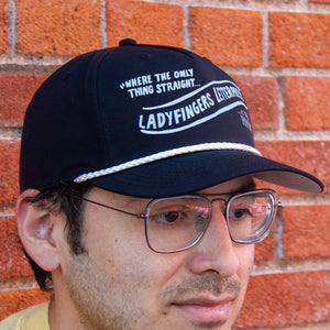 Ladyfingers Letterpress "Where the only thing straight is the paper" Golf Rope Cap