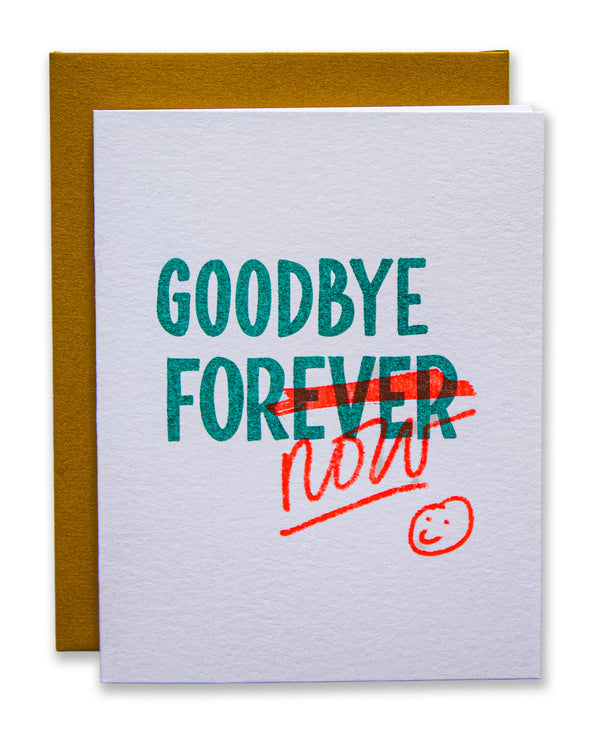 Goodbye Forever/For Now Risograph Greeting Card