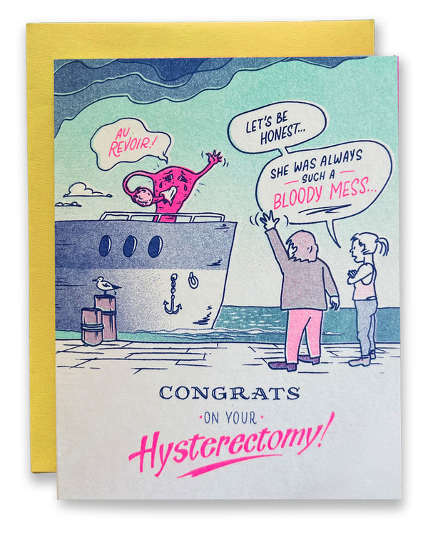 Congrats On Your Hysterectomy! Risograph Greeting Card
