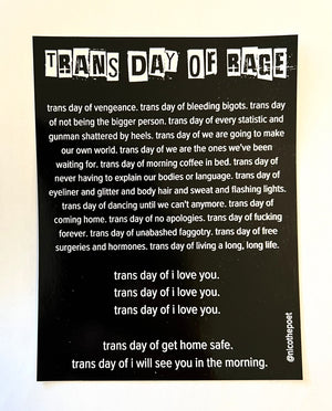 Trans Day of Rage Sticker