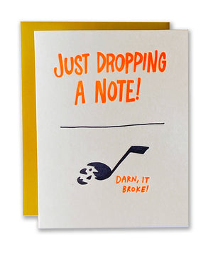 Just Dropping A Note Letterpress Card