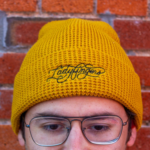 Ladyfingers Monoline Logo Waffle Beanie