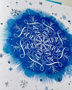 Let It Snow Risograph Holiday Card