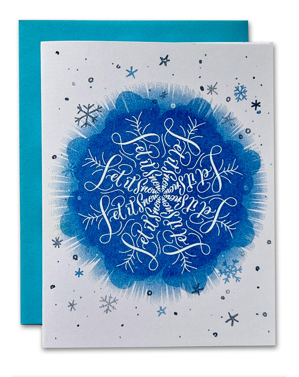 Let It Snow Risograph Holiday Card