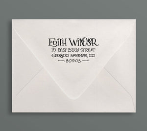 Ligature Return Address Rubber Stamp