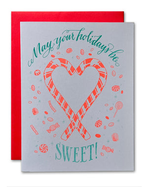May Your Holidays Be Sweet Risograph Holiday Card