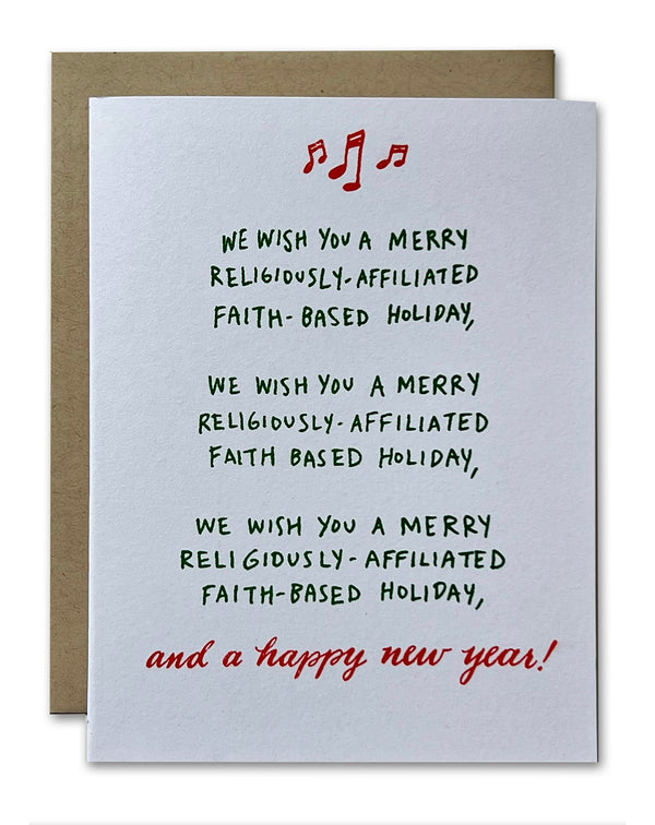 We Wish You A Merry Religiously-Affiliated Faith-Based Holiday... Risograph Holiday Card
