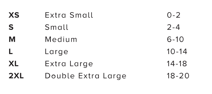 SIZE: 0, Extra-Extra-Small-Extra-Small, Small, Small-Medium