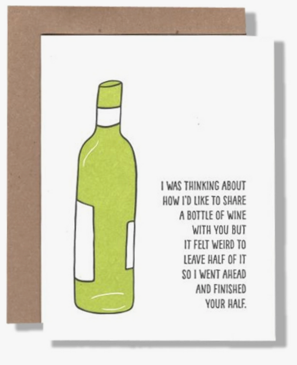 Half Bottle Card by Power and Light Press