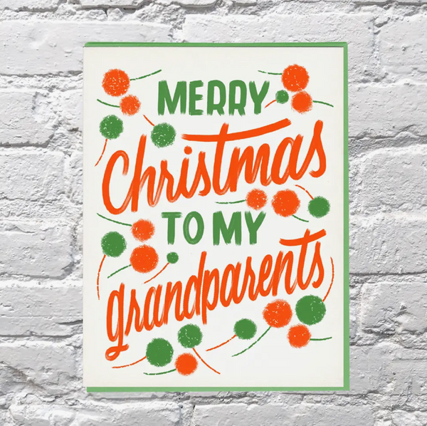 Merry Christmas To My Grandparents Card by Bench Pressed