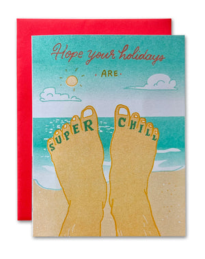 Hope Your Holidays Are Super Chill Risograph Holiday Card