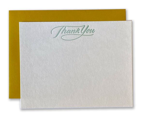 Script Cards Thank You Script Boxed Set of 6 Letterpress Cards - Ladyfingers Letterpress