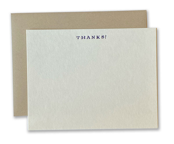 Thanks Boxed Set of 6 Letterpress Cards