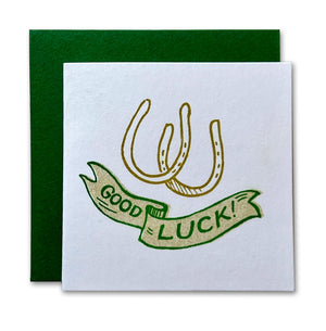 Good Luck Horseshoes Risograph Tiny Card
