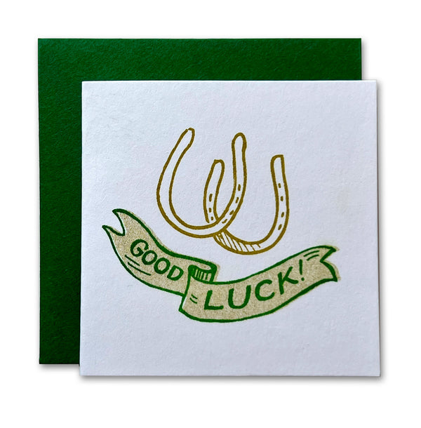 Good Luck Horseshoes Risograph Tiny Card