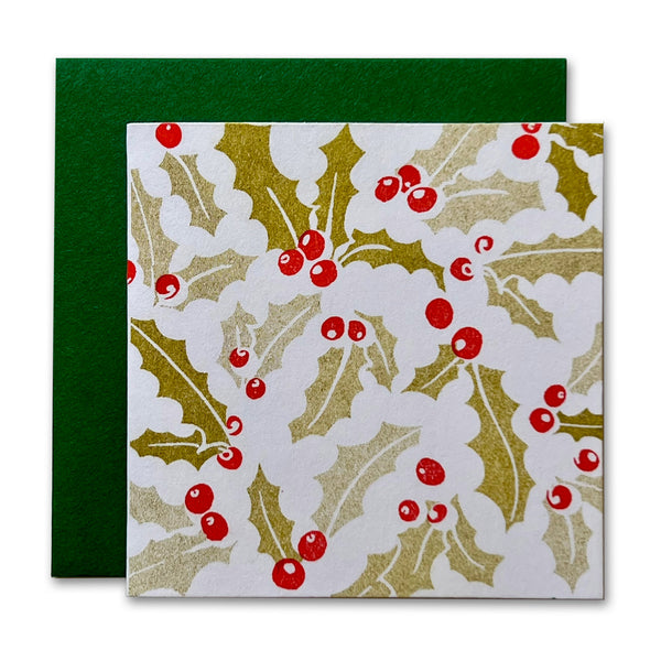Holiday Holly Risograph Tiny Card