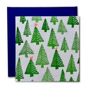 Holiday Trees Risograph Tiny Card