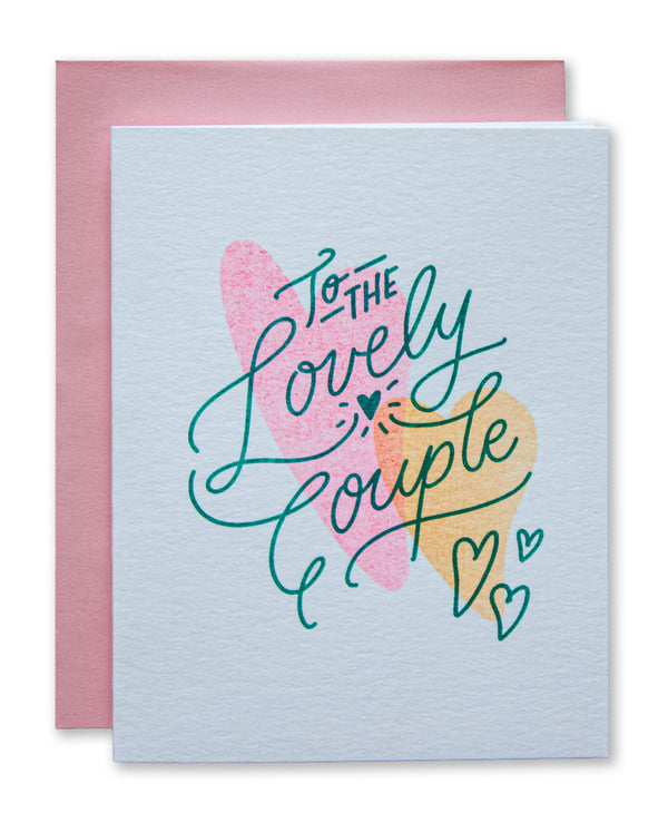 To The Lovely Couple Risograph Wedding Greeting Card