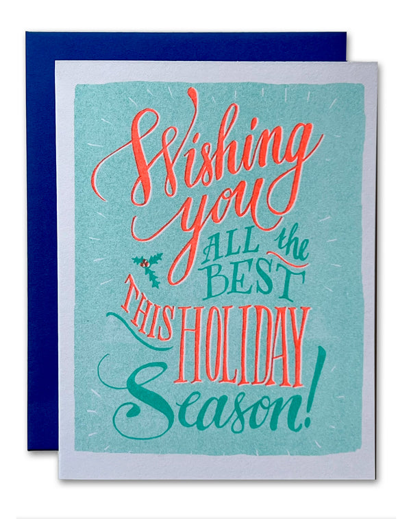 Wishing you all the Best This Holiday Season Risograph Holiday Card