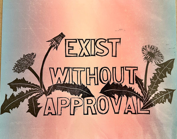 Exist Without Approval Print Trans Flag Colors