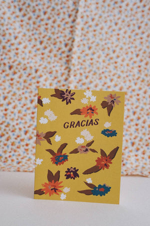 Gracias Yellow Floral Card by Small Adventure