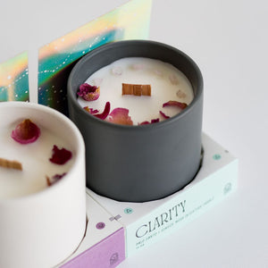 Clarity Candle with Rose Quartz by Cultivating Luminescence (Large)