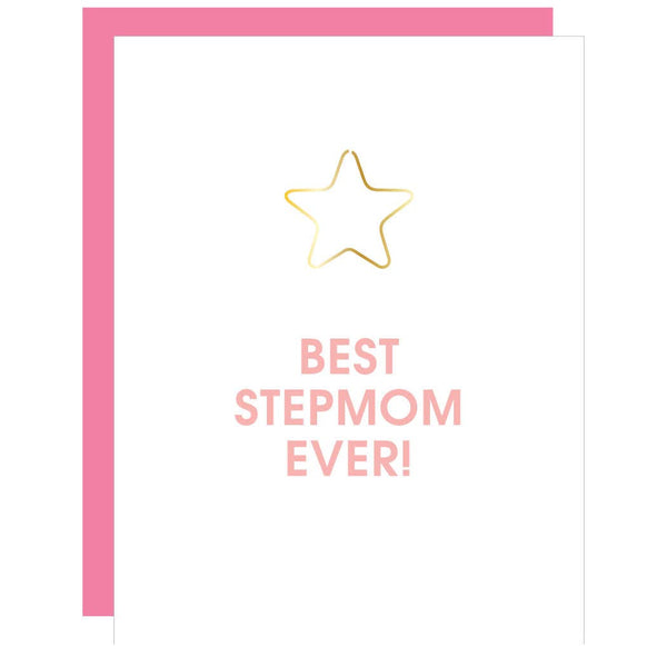 Best Stepmom Ever - Star Paper Clip Letterpress Card