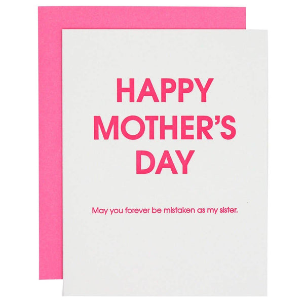 Happy Mother's Day Mistaken Sister Letterpress Card by Chez Gagné