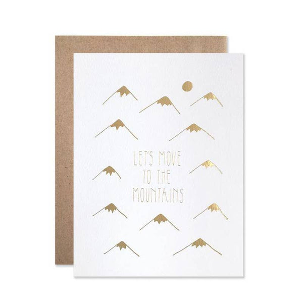Gold Foil Mountains Card by Hartland Brooklyn