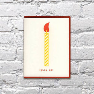 Blow Me Birthday Card by Bench Pressed