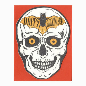 Happy halloween skull card by Blackbird Letterpress