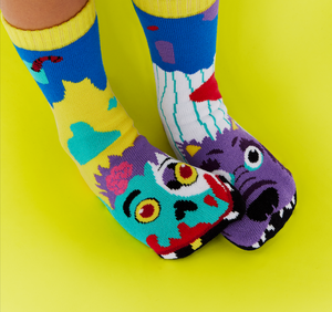 Zombie & Werewolf | Kids Halloween Socks | Mismatched Fun