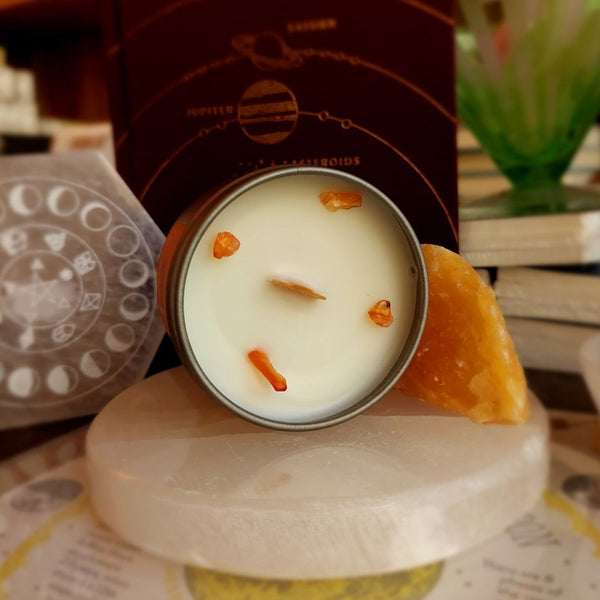 4oz. Awaken Candle by Cultivating Luminescence Ladyfingers Letterpress