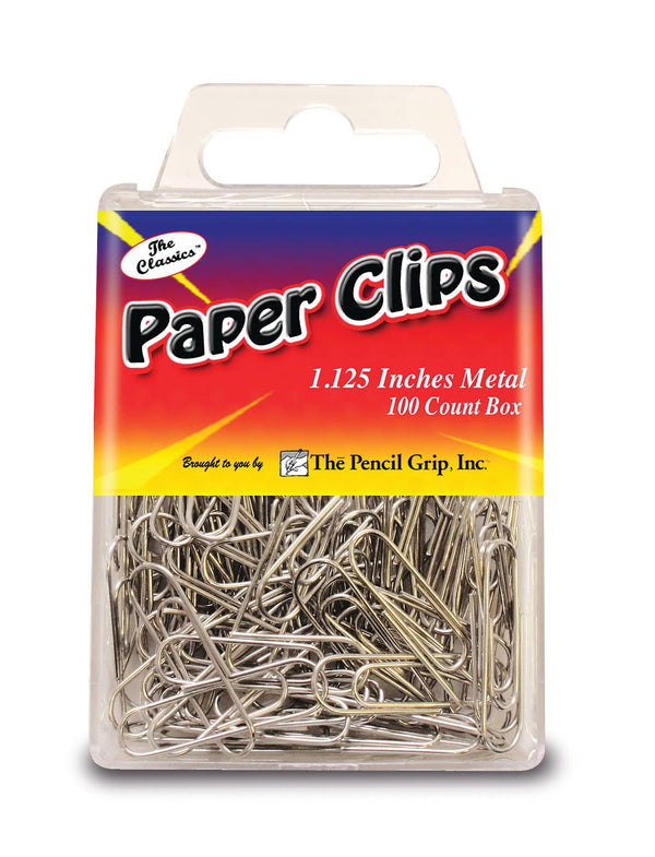 1.125" Paper Clips, Silver - (100 pc) by The Pencil Grip, Inc.