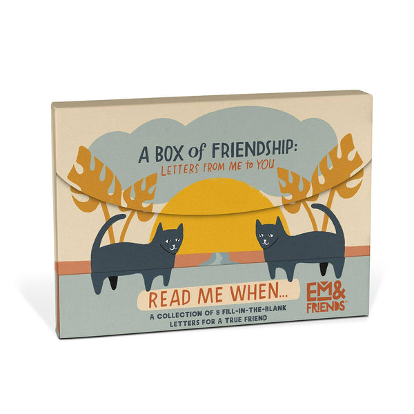 A Box of Friendship Fill in the Blank Read Me When Letters by Em & Friends